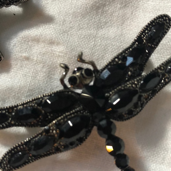 Black butterfly and dragonfly brooch pins - Picture 8 of 10